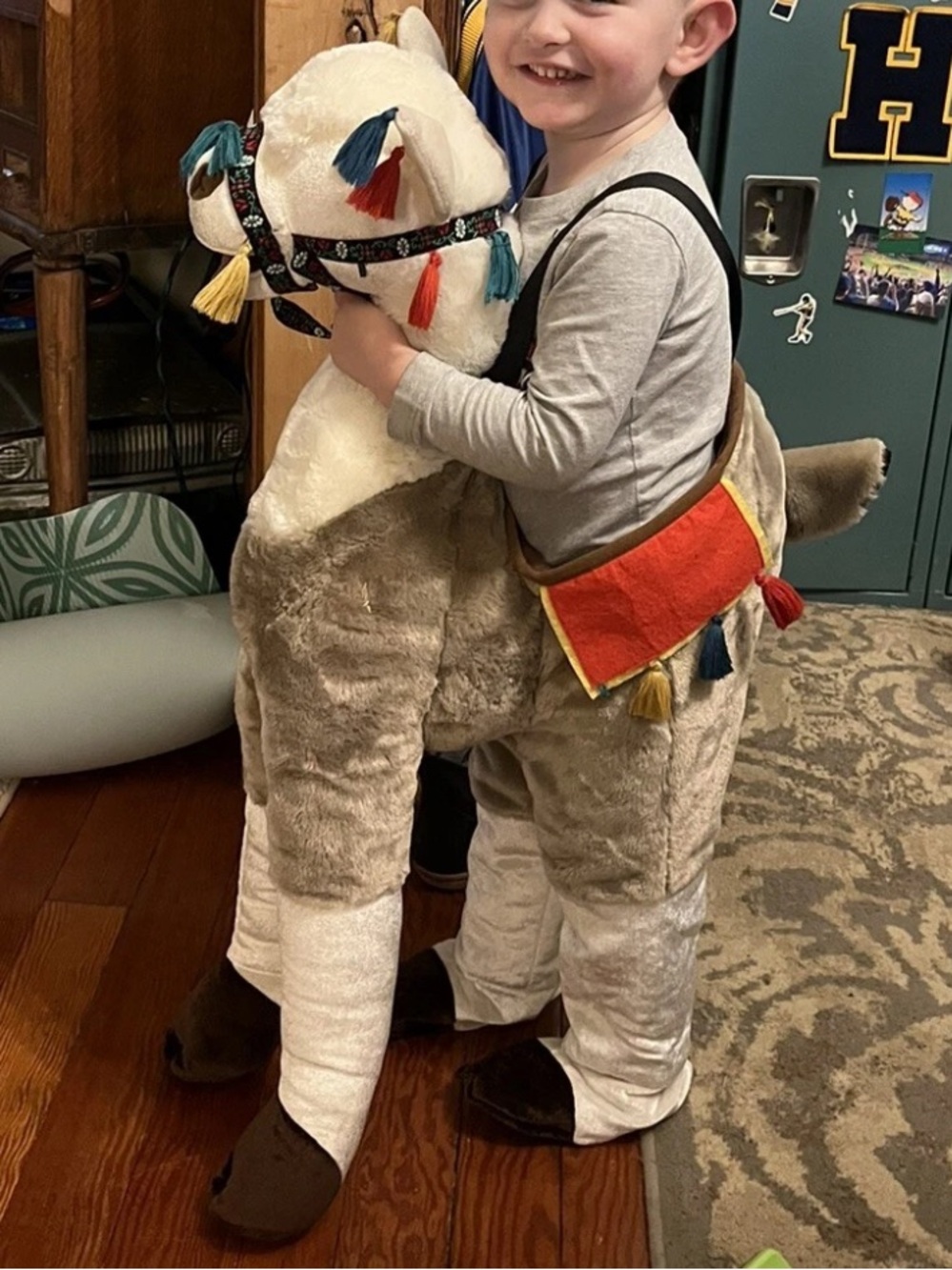 Llama Alpaca Costume Festival Step In Riding Suspenders Halloween Kids 3-7 Years